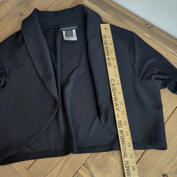 Frank Lyman Short Black Bolero Jacket Coverup Long Sleeves - Picture 7 of 7